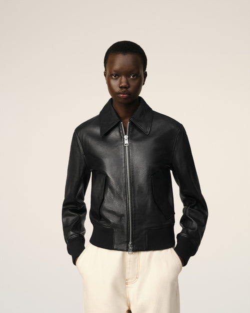 Leather Zipped Jacket - 9 - Ami Paris