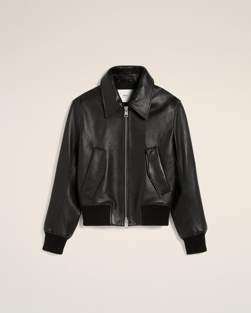 Leather Zipped Jacket - 4 - Ami Paris