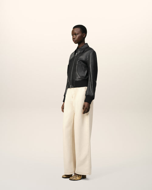 Leather Zipped Jacket - 12 - Ami Paris