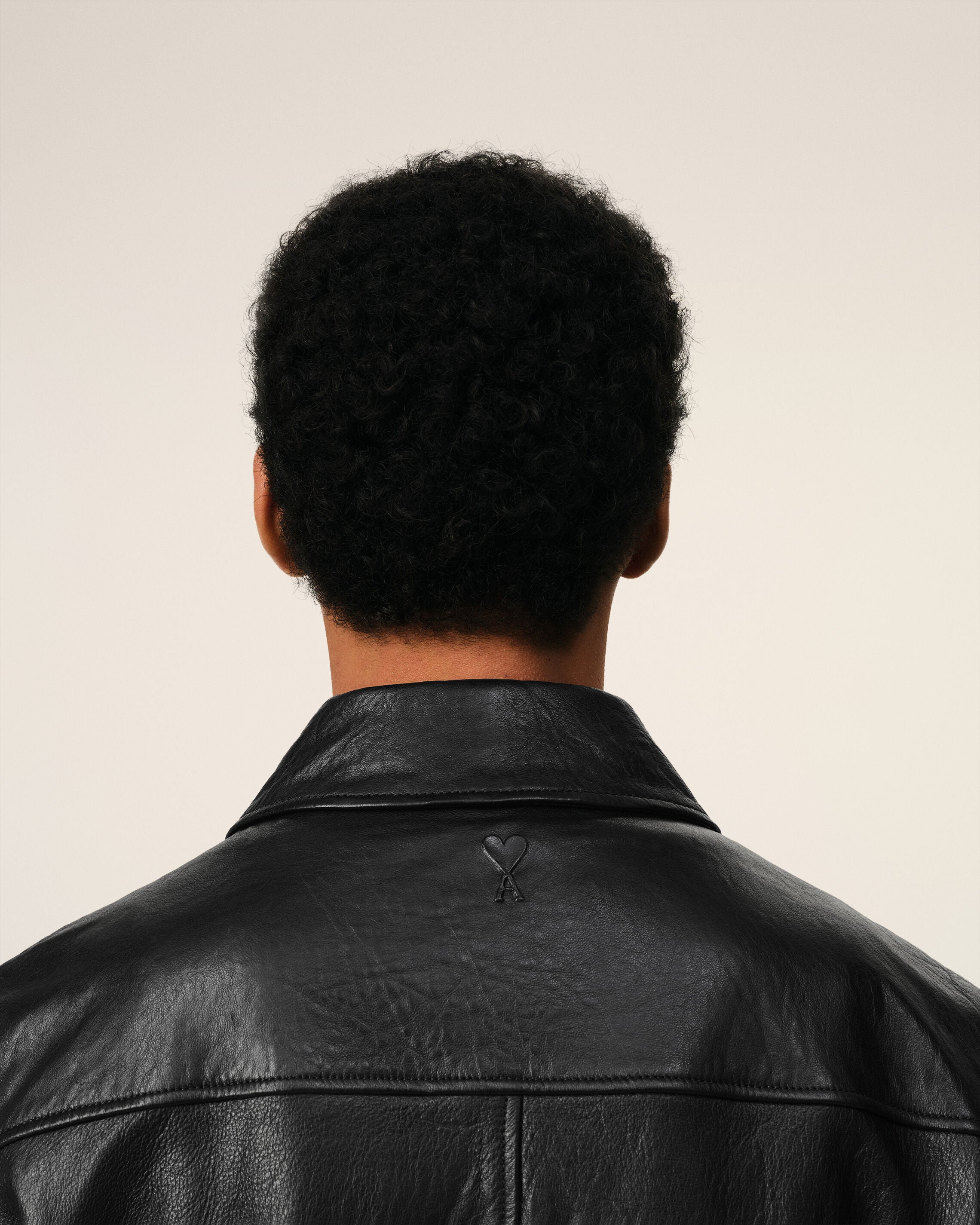 Black Leather Zipped Jacket | AMI PARIS