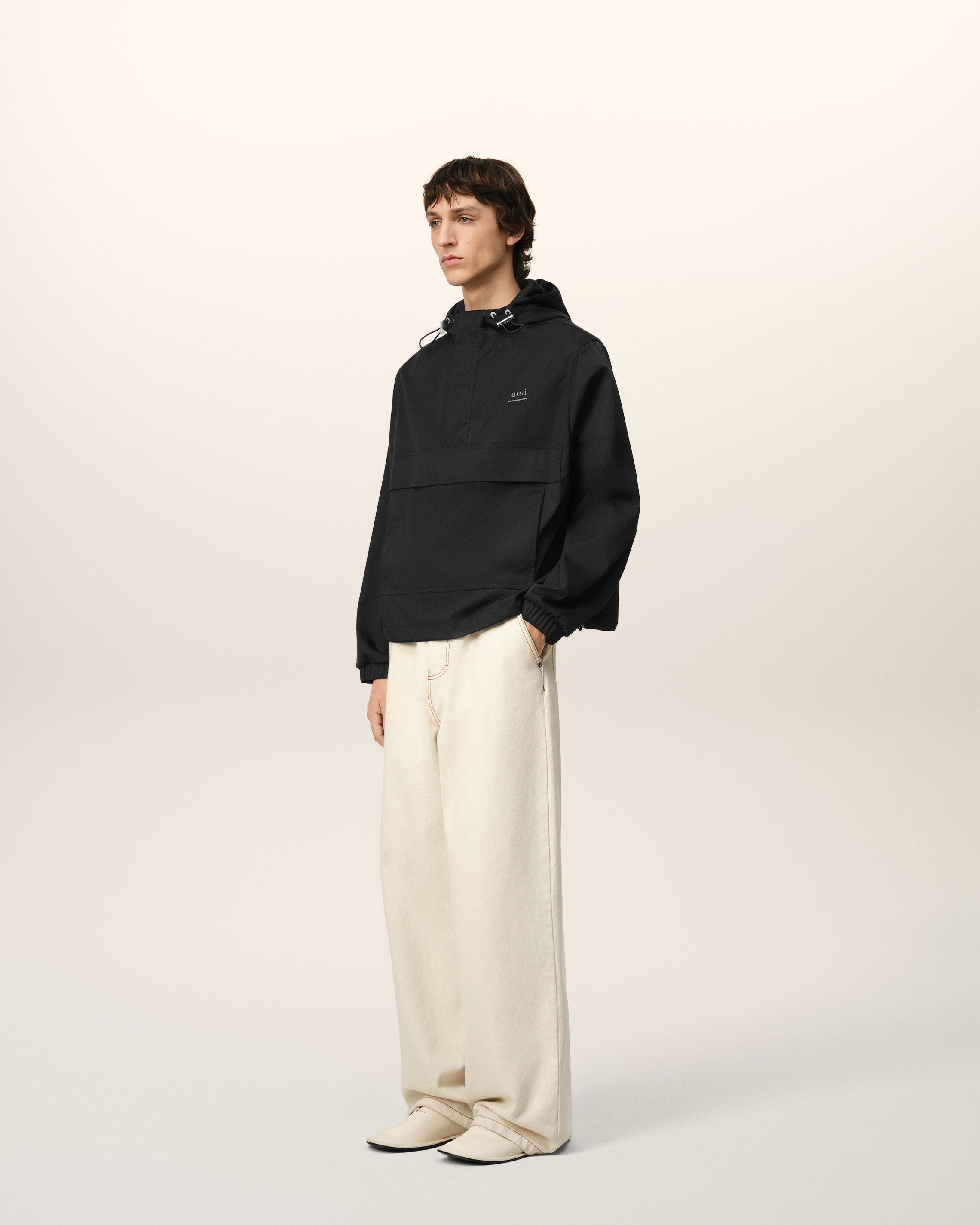 Ami Alexandre Mattiusi◆18SS/MI DE COEUR SHORT SLEEVE SHIRT/半袖/40/コットン/ブルー/ストライプ Black Hooded Ami Alexandre Mattiussi Windbreaker | AMI PARIS