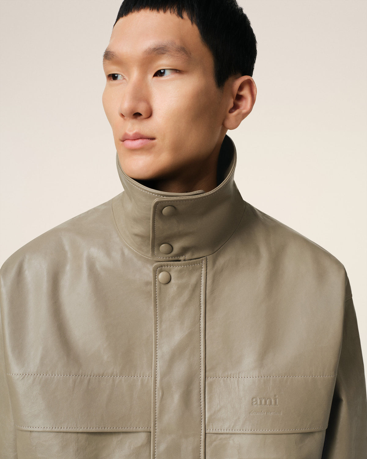 Veste Verte Zippée En Cuir - 4