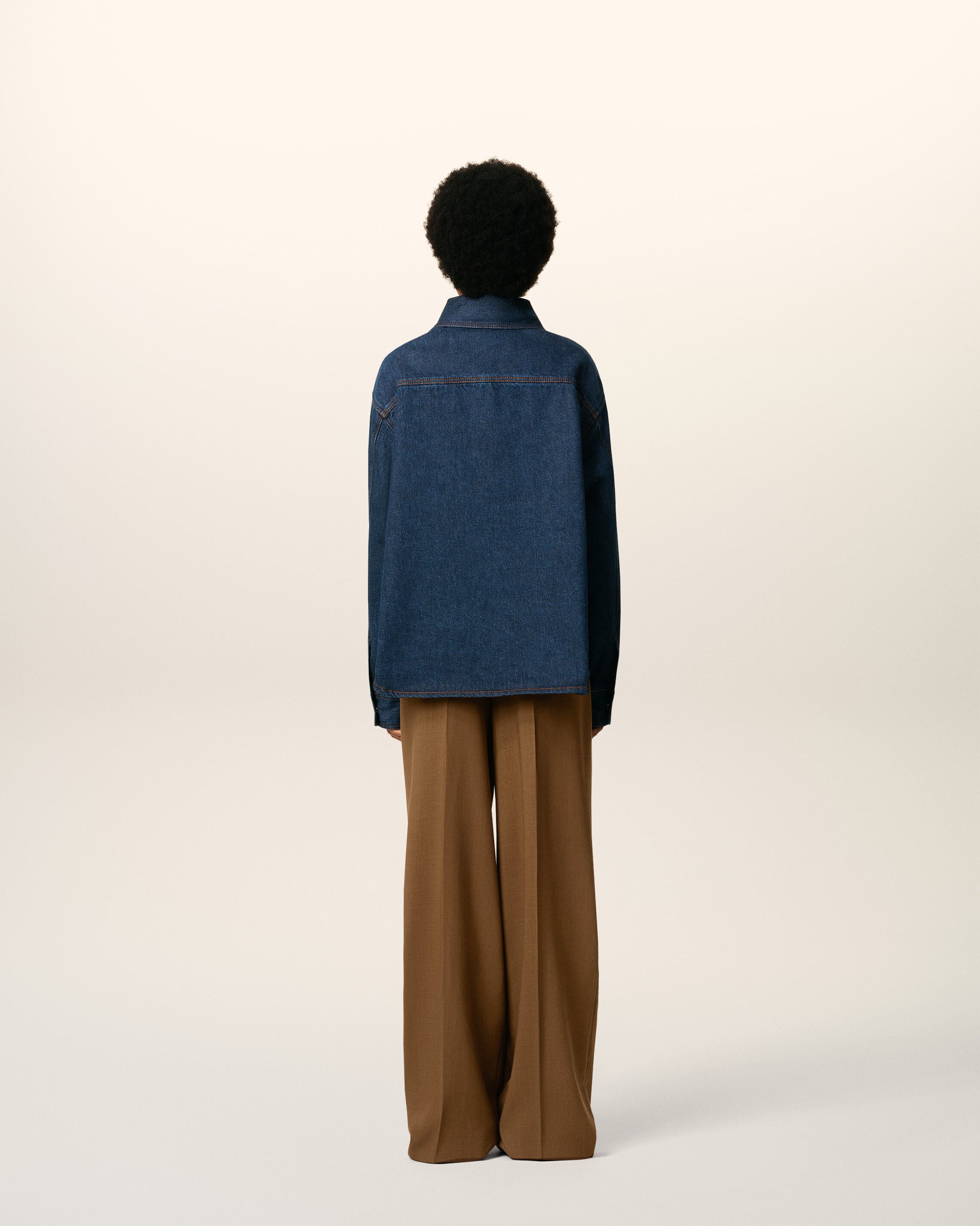 ✩ Ami ✩ INDIGO Blue Cotton Ami De Coeur Overshirt | AMI PARIS