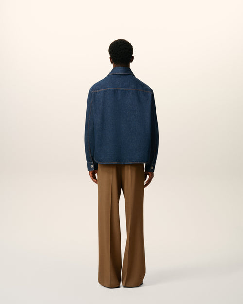 Giacca-camicia Ami de Coeur in cotone blu - Uomo - 5 - AMI Paris - Ami Paris