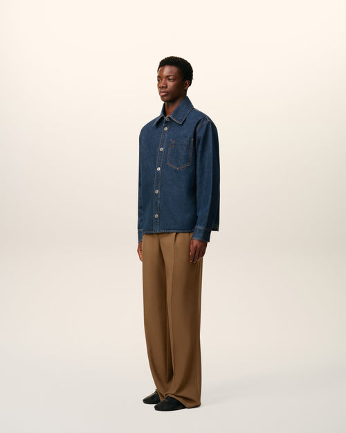 Sobrecamisa Ami de Cœur de algodón azul - Hombre - 6 - AMI Paris - Ami Paris