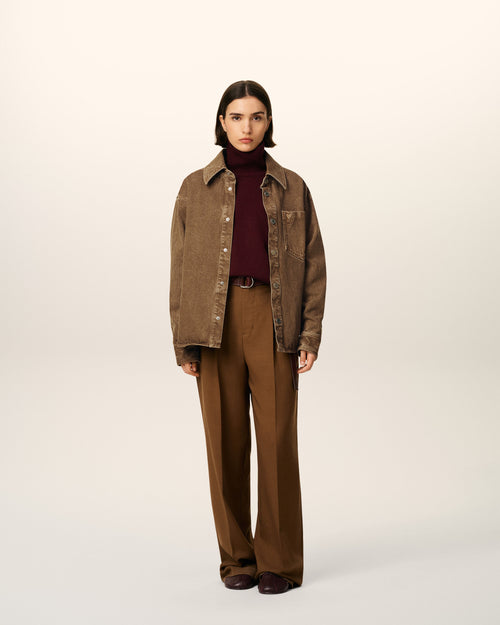                             Brown Cotton Ami De Coeur Overshirt - 3                         - Ami Paris