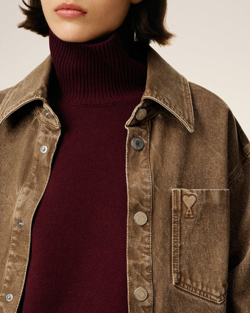 Ami De Coeur Überhemd aus brauner Baumwolle - 10 - Ami Paris