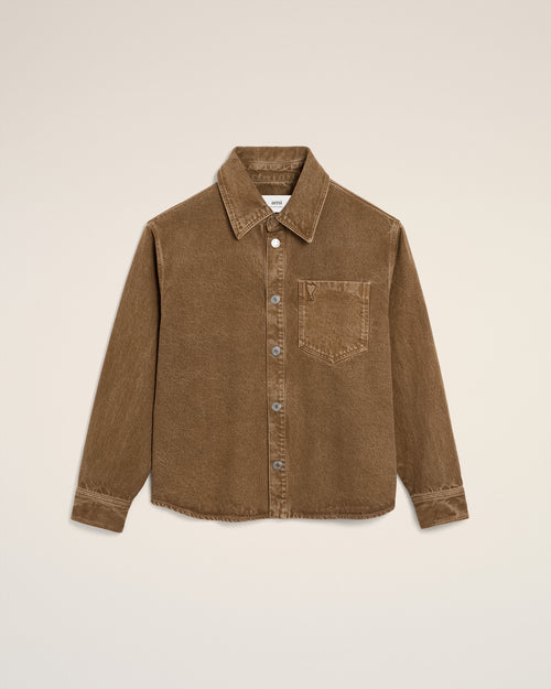 Brown Cotton Ami De Coeur Overshirt - 2 - Ami Paris