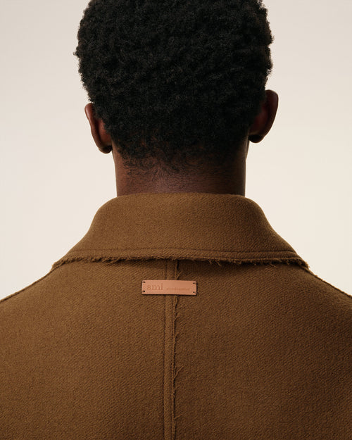 Brown Wool Belted Mac - 4 - Ami Paris