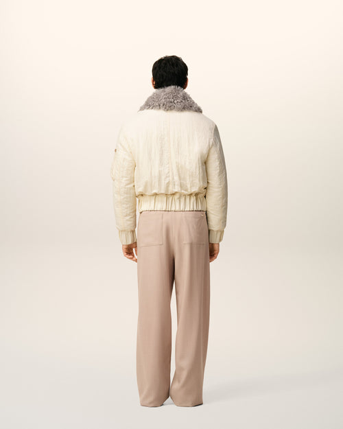 White Nylon Padded Bomber - 5 - Ami Paris