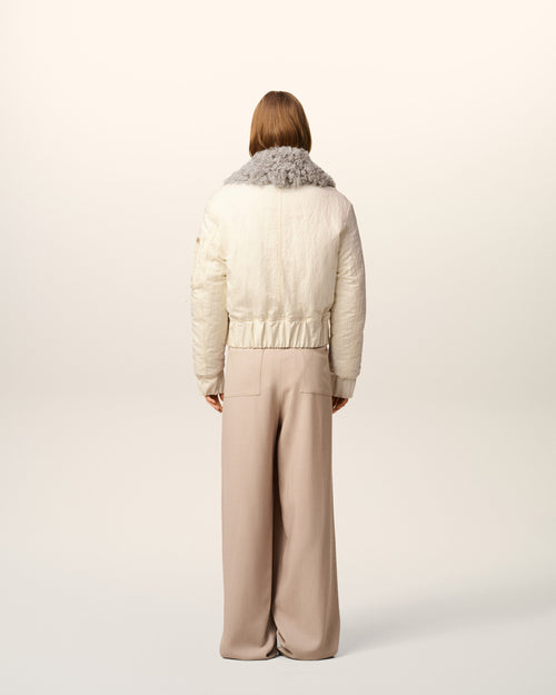 White Nylon Padded Bomber - 12 - Ami Paris