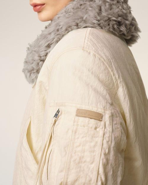 White Nylon Padded Bomber - 11 - Ami Paris