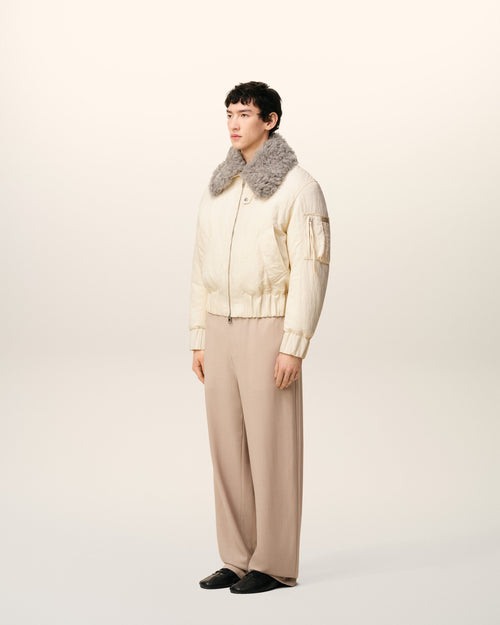 White Nylon Padded Bomber - 6 - Ami Paris