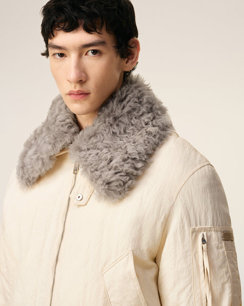 White Nylon Padded Bomber - 4 - Ami Paris