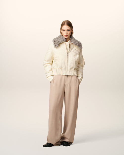                             White Nylon Padded Bomber - 3                         - Ami Paris