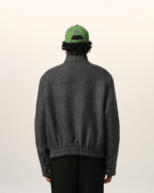 Grey wool padded harrington jacket - Man - 5 - AMI Paris - Ami Paris