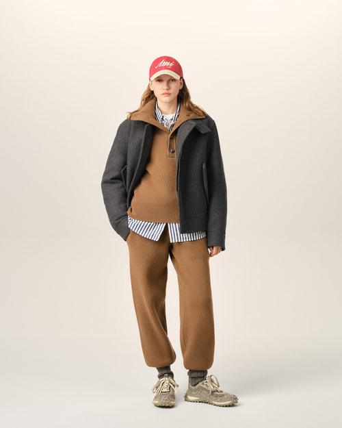 Grey wool padded harrington jacket - Woman - 8 - AMI Paris - Ami Paris