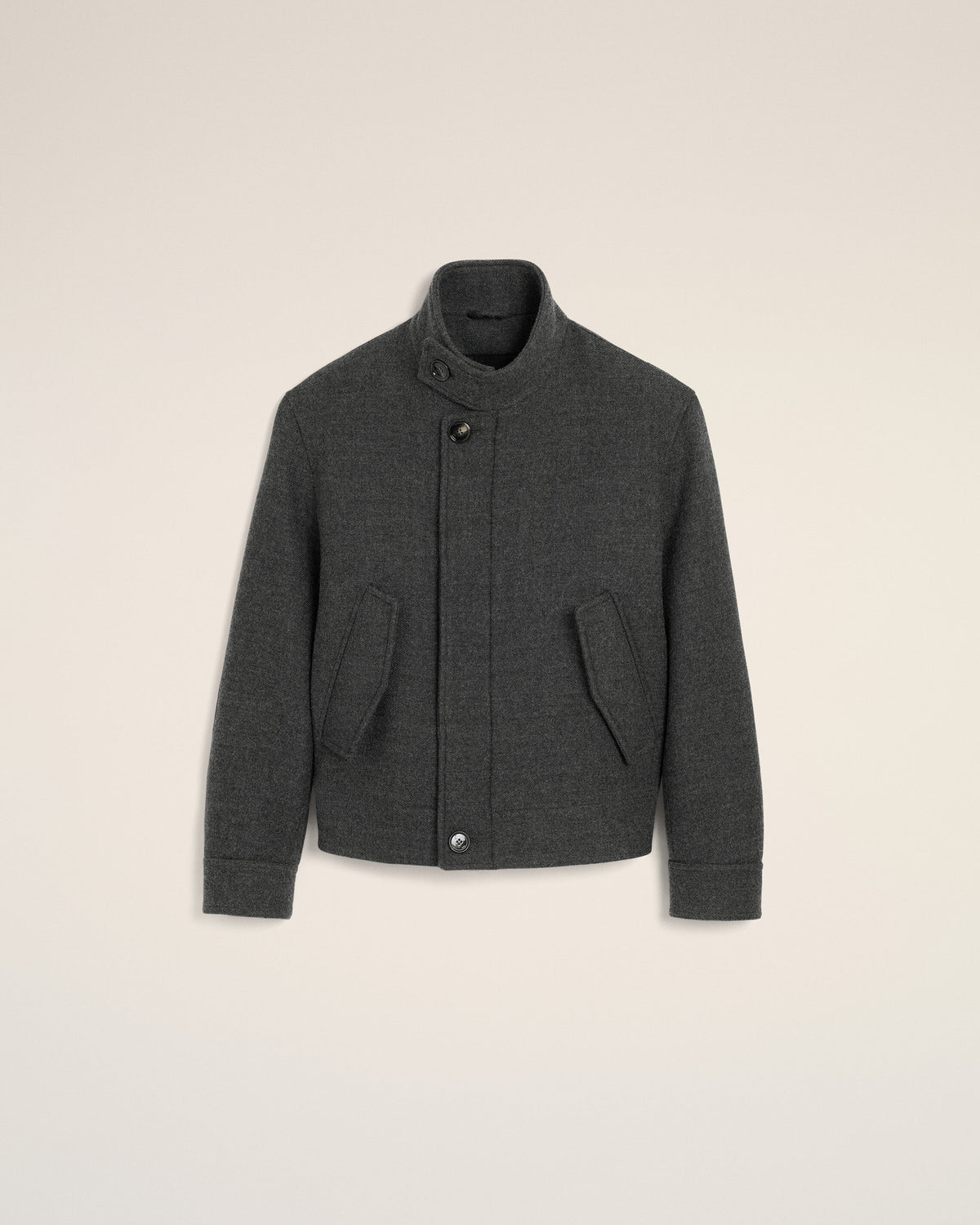Grey wool padded harrington jacket - 1