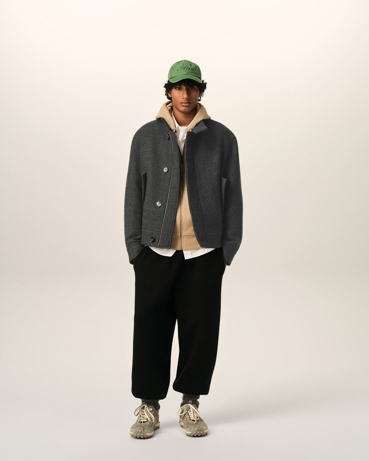 Grey wool padded harrington jacket - 2
