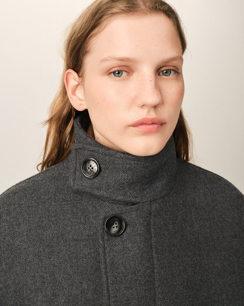 Grey wool padded harrington jacket - Woman - 10 - AMI Paris - Ami Paris