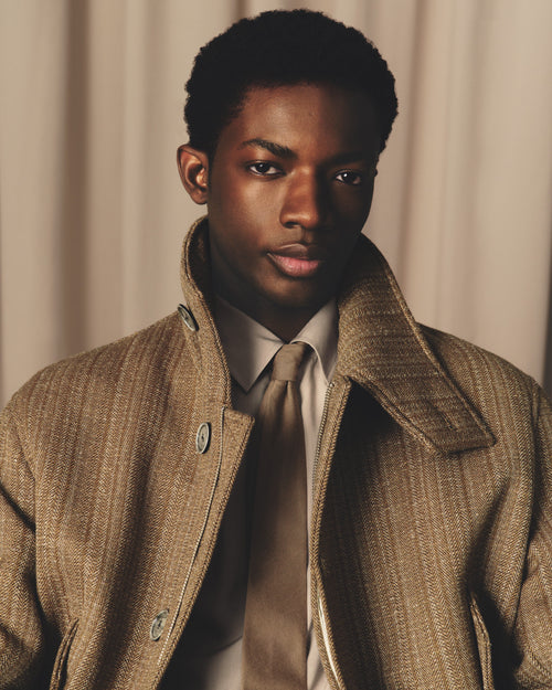 Brown Wool Herringbone Harrington Jacket - 7 - Ami Paris