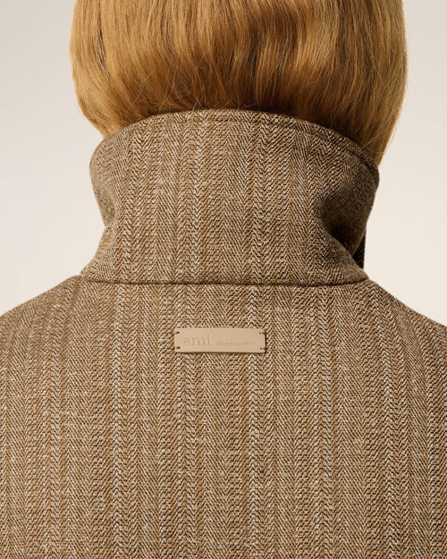 Brown Wool Herringbone Harrington Jacket - 11 - Ami Paris