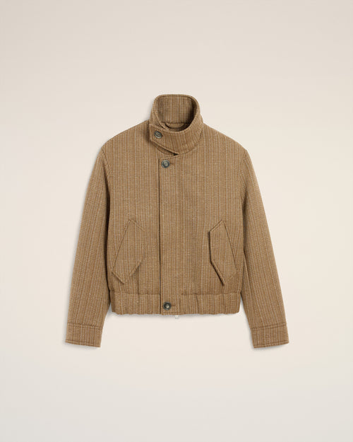Brown Wool Herringbone Harrington Jacket - 4 - Ami Paris