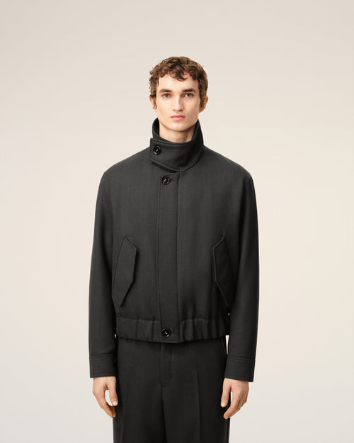 Black Wool Harrington Jacket - 3 - Ami Paris