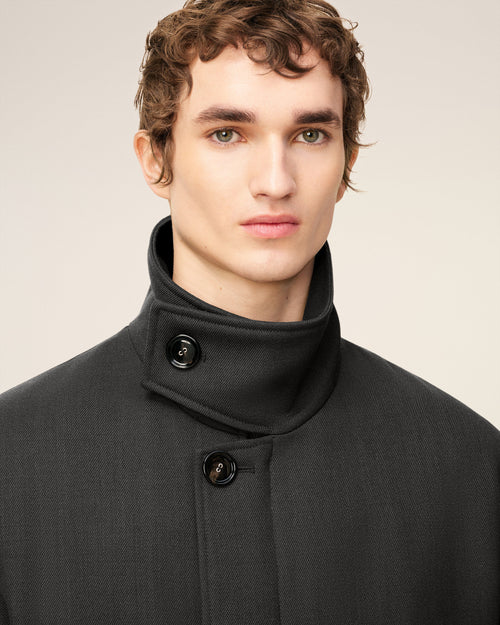 Black Wool Harrington Jacket - 4 - Ami Paris