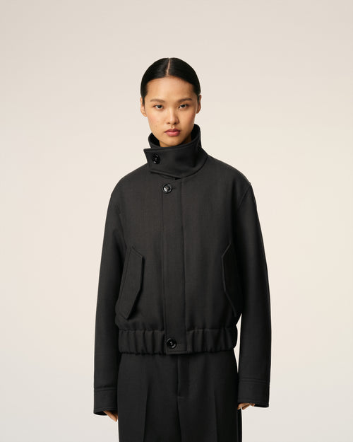 Black Wool Harrington Jacket - 9 - Ami Paris