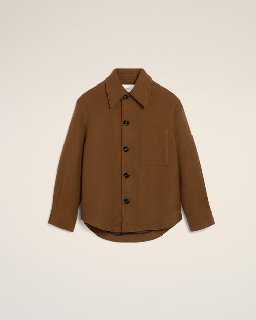 Brown Wool Buttoned Jacket - 4 - Ami Paris