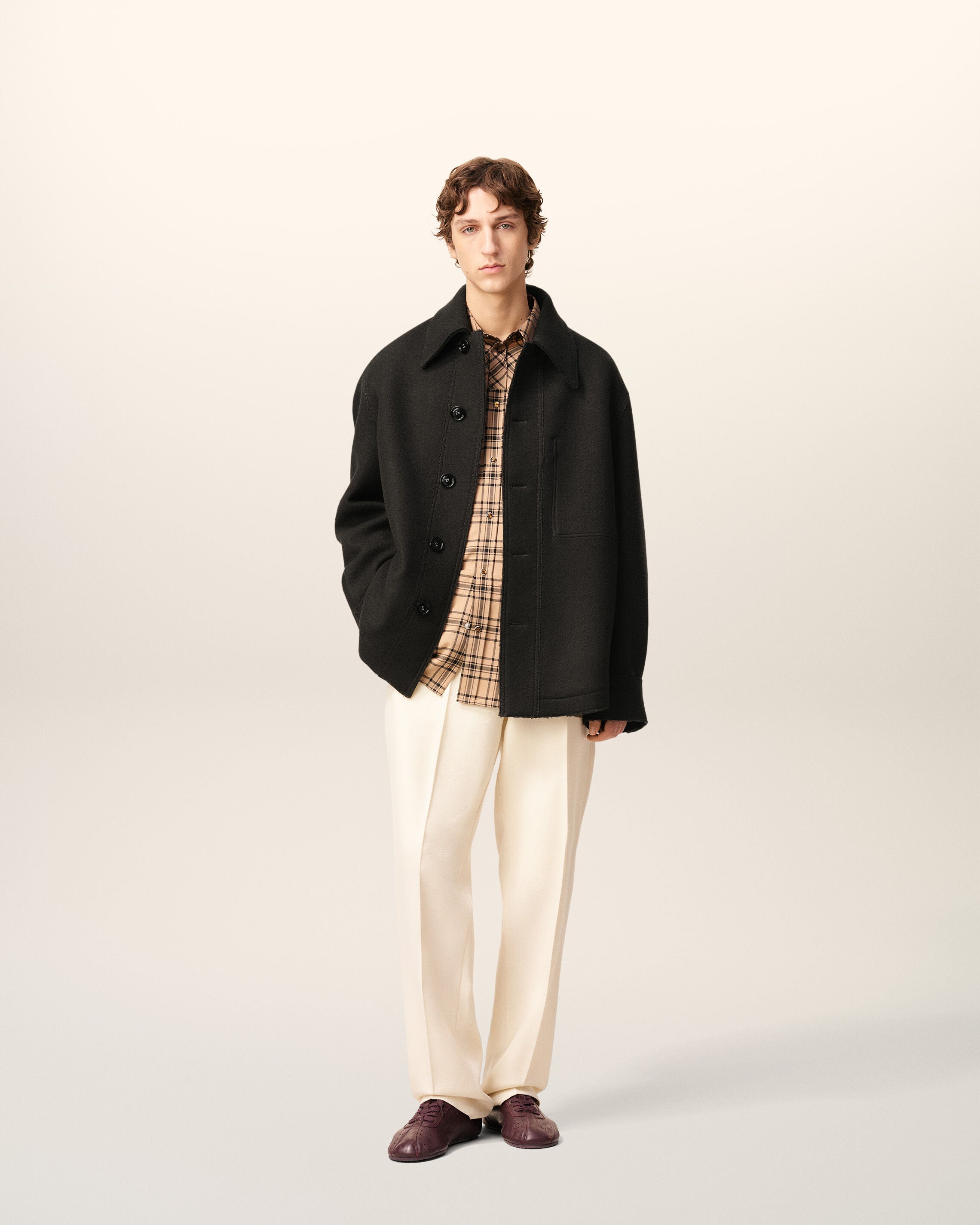 ブラック ウール ボタン ジャケット アンスラサイト | AMI PARIS