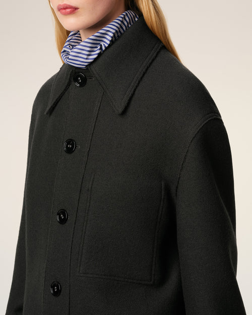 Black Wool Buttoned Jacket - 10 - Ami Paris