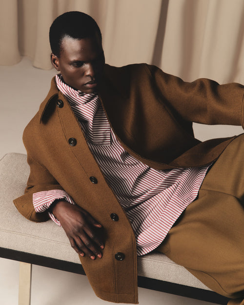 Brown Wool Buttoned Jacket - 7 - Ami Paris