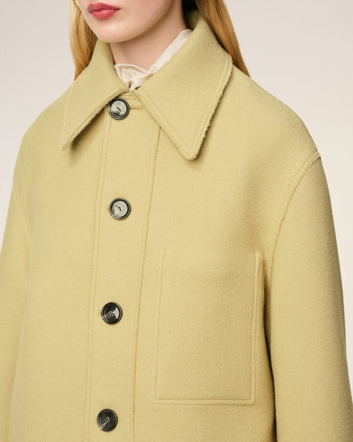 Veste Verte Boutonnée En Laine - 10 - Ami Paris