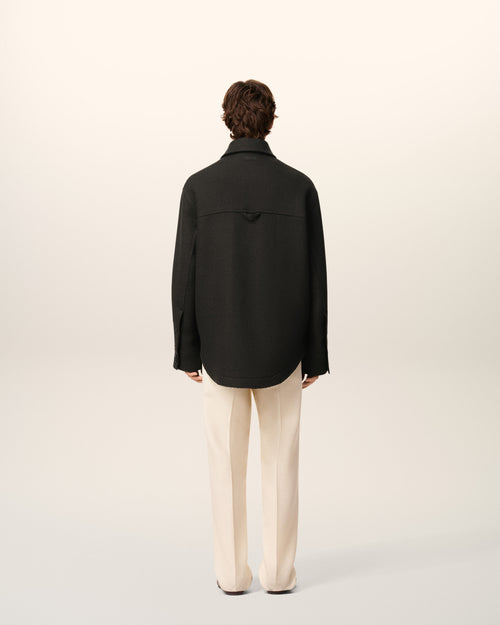 Black Wool Buttoned Jacket - 5 - Ami Paris