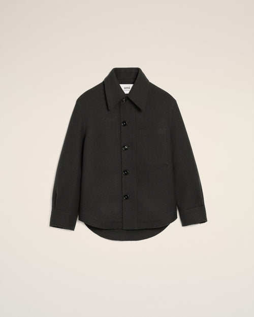 Black Wool Buttoned Jacket - 4 - Ami Paris