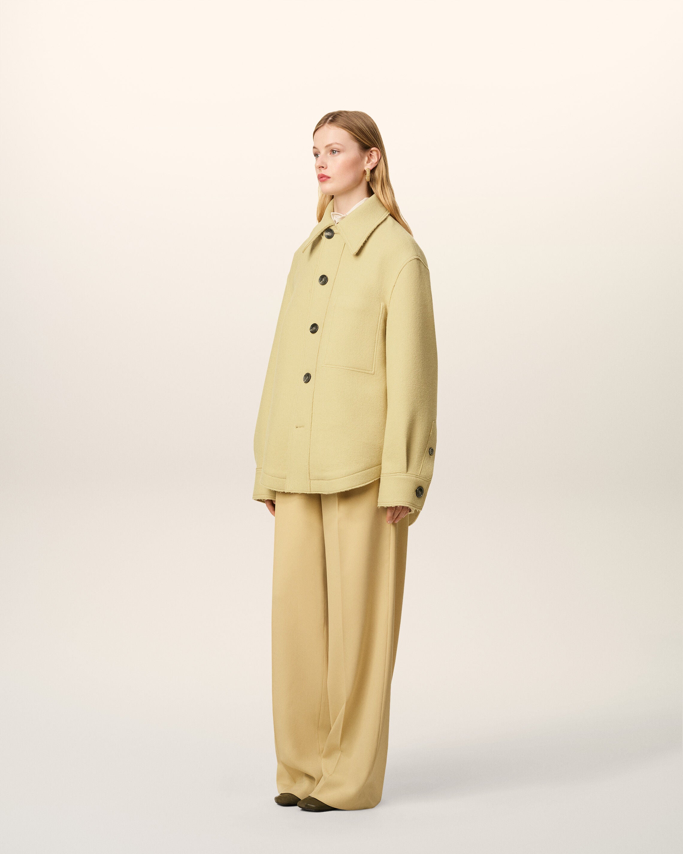 グリーン ウール ボタン ジャケット ライムグリーン | AMI PARIS