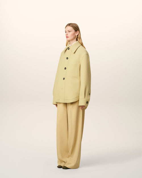 Veste Verte Boutonnée En Laine - 12 - Ami Paris