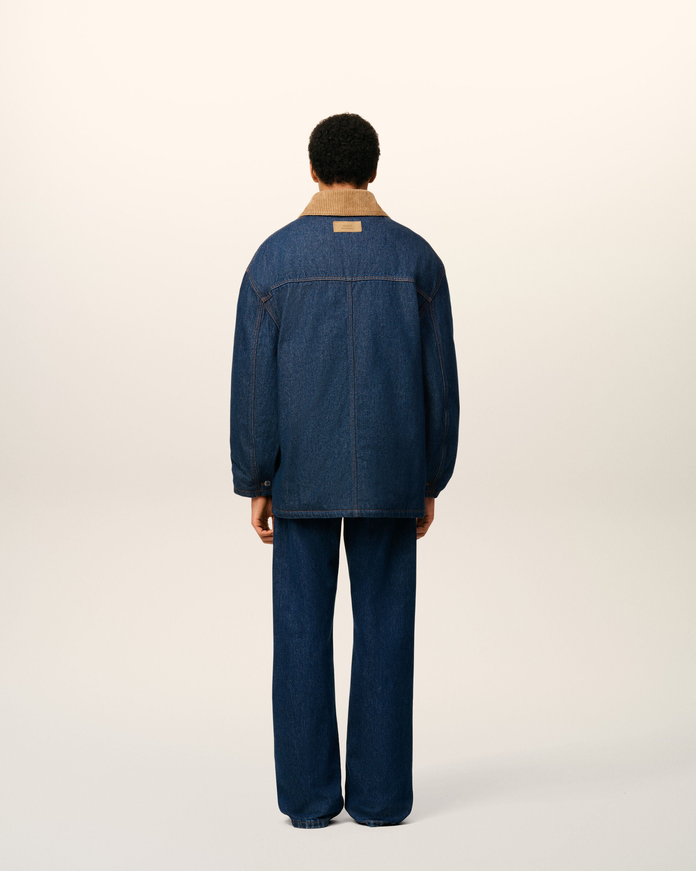 ブルー コットン パデッド ワーカー ジャケット インディゴ | AMI PARIS