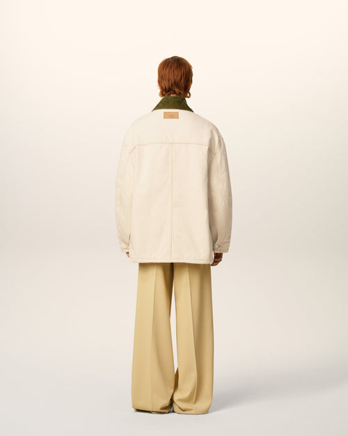 White Cotton Padded Worker Jacket - 11 - Ami Paris