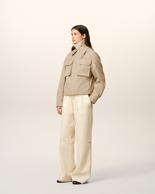 Beige Cotton Worker Jacket - 12 - Ami Paris