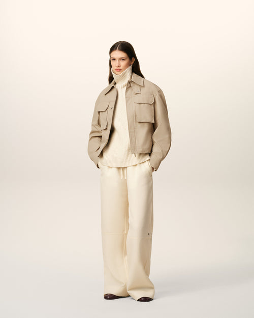                             Beige Cotton Worker Jacket - 3                         - Ami Paris