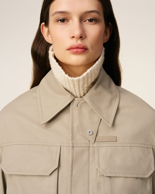 Beige Cotton Worker Jacket - 10 - Ami Paris