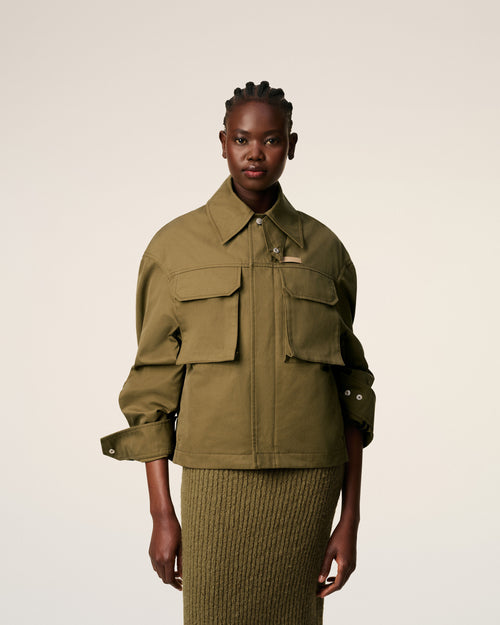 Green Cotton Worker Jacket - 9 - Ami Paris