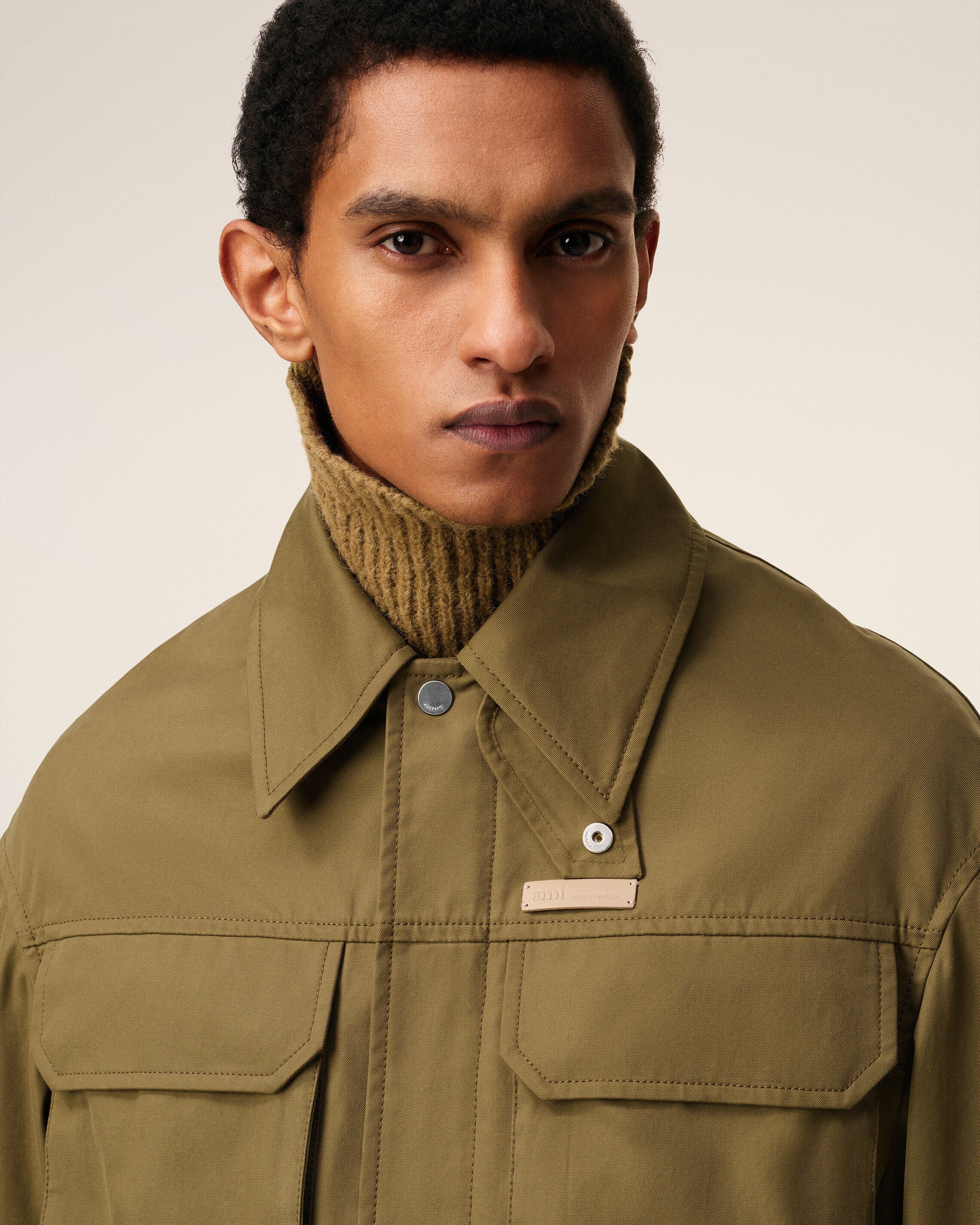 BRONZE Green Cotton Worker Jacket | AMI PARIS