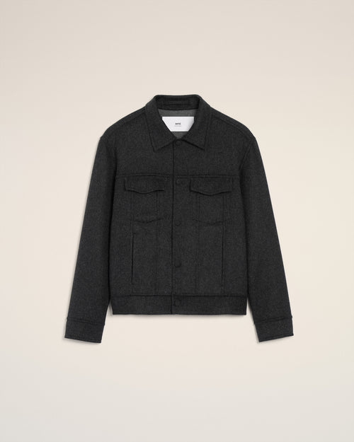 Grey Wool Trucker Jacket - 4 - Ami Paris