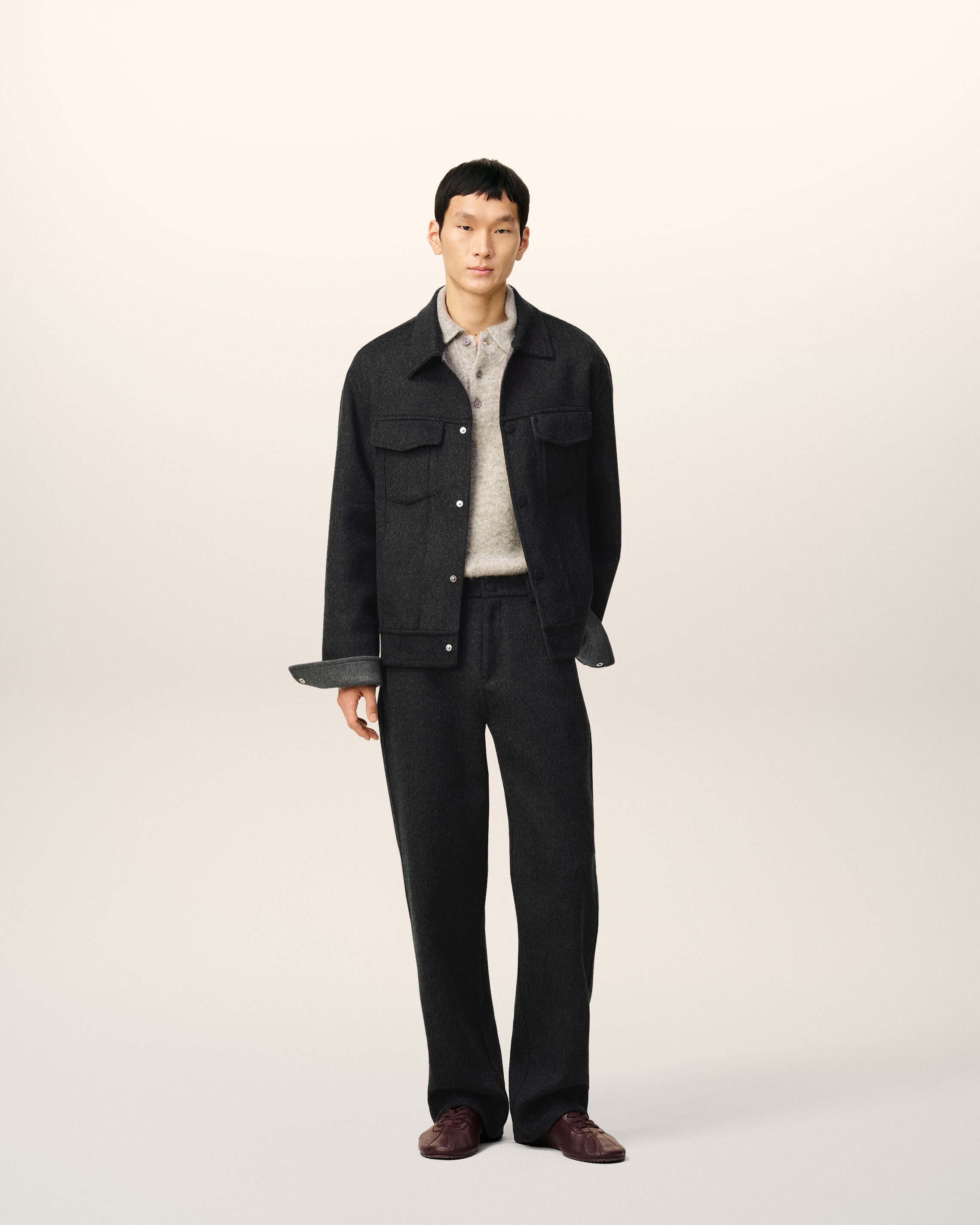 グレー ウール ラージフィット パンツ アンスラサイト/グレー | AMI PARIS