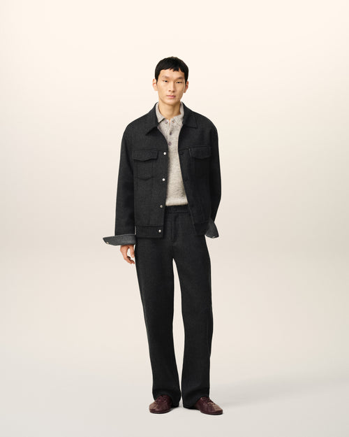 Grey Wool Trucker Jacket - 1 - Ami Paris