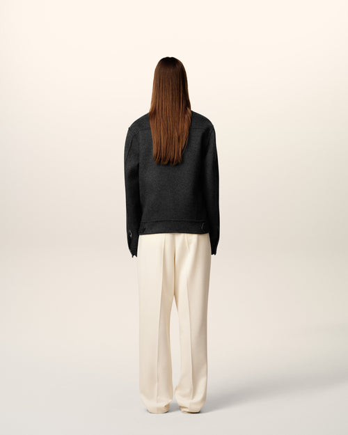 Grey Wool Trucker Jacket - 11 - Ami Paris